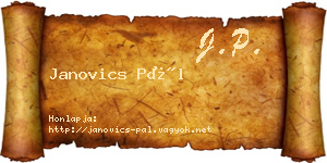 Janovics Pál névjegykártya
